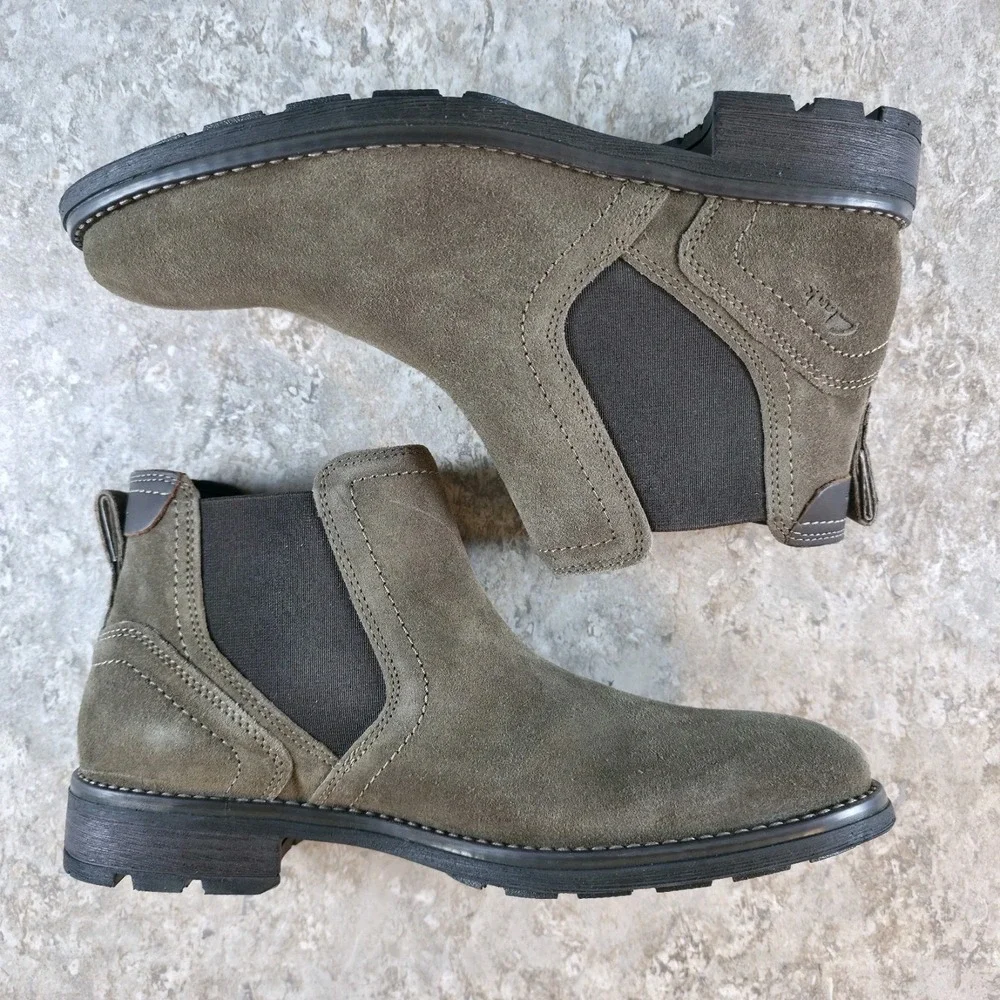 Clarks Men's Jaxen Chelsea Boots‎ Mens Size 7 M Brown Tan Suede Brand New